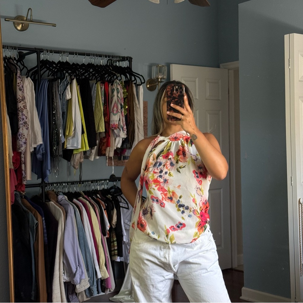 Floral High Neck Blouse